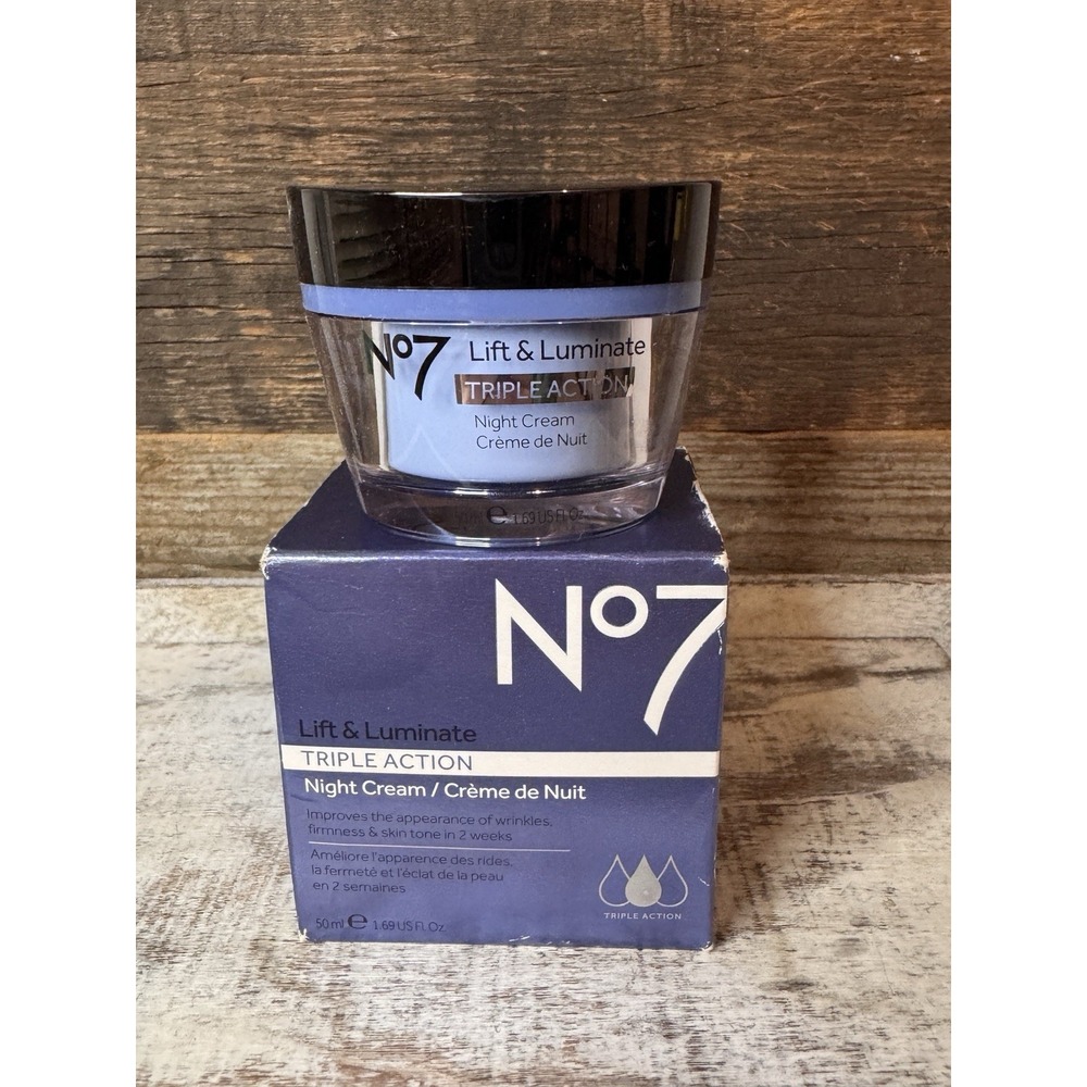No7 Lift & Luminate Triple Action Night Cream 1.69‎ fl oz | NIB | MSRP = $35